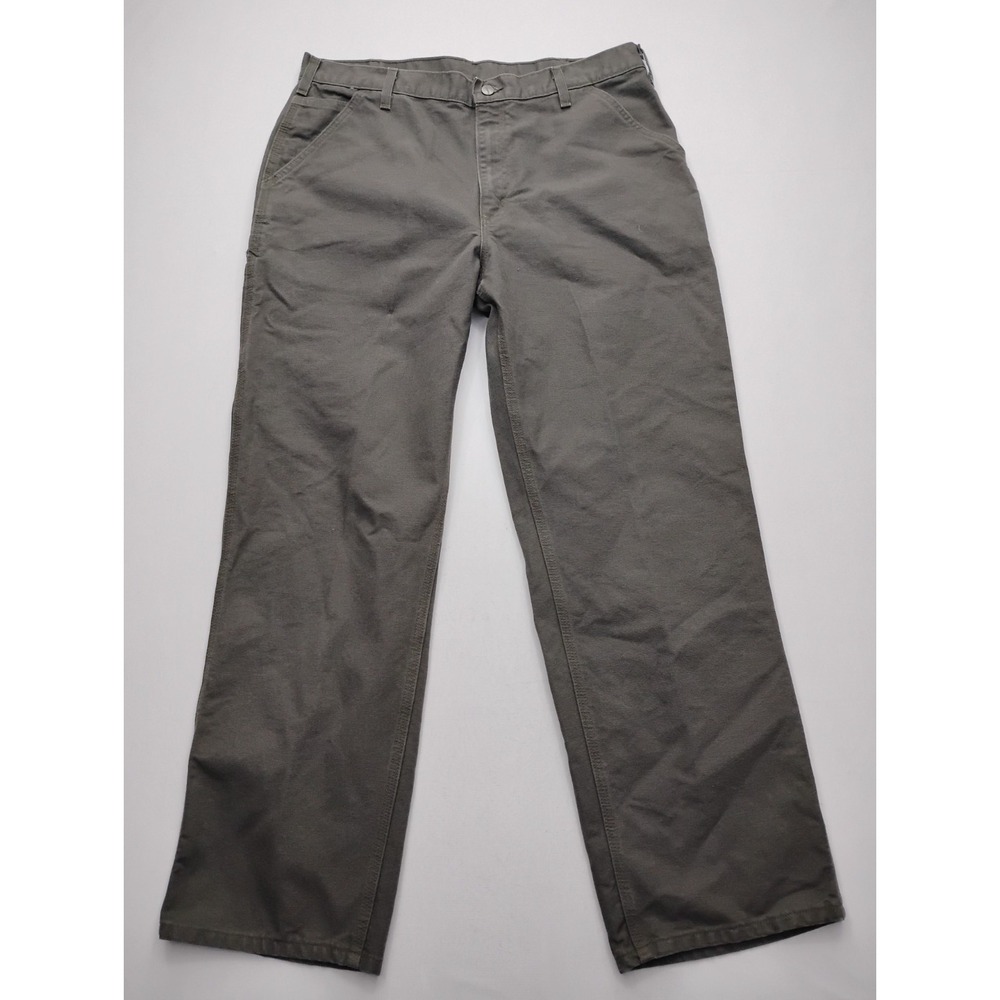 Carhartt B11 MOS Carpenter Pants Loose Fit Washed Duck Moss Green Workwear 38x32